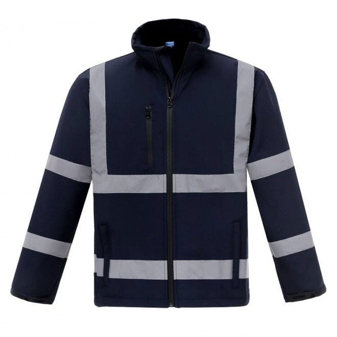 VESTE PERSONNALISABLE SOFTSHELL HAUTE VISIBLITÉ YOKO® 'MARK' - navy