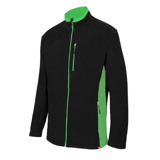 VESTE POLAIRE BICOLORE PERSONNALISABLE 'ALLAN' - black/lime