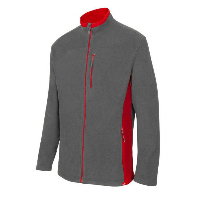 VESTE POLAIRE BICOLORE PERSONNALISABLE 'ALLAN' - grey/red