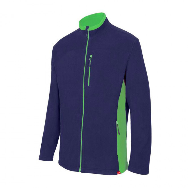 VESTE POLAIRE BICOLORE PERSONNALISABLE 'ALLAN' - navy/lime