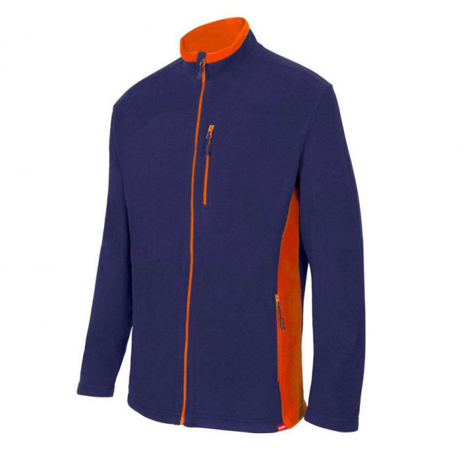 VESTE POLAIRE BICOLORE PERSONNALISABLE 'ALLAN' - navy/orange