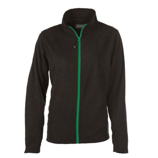 VESTE POLAIRE PERSONNALISABLE ZIPPEE FEMME 'BEAR' 300 GR/M² - noir/vert
