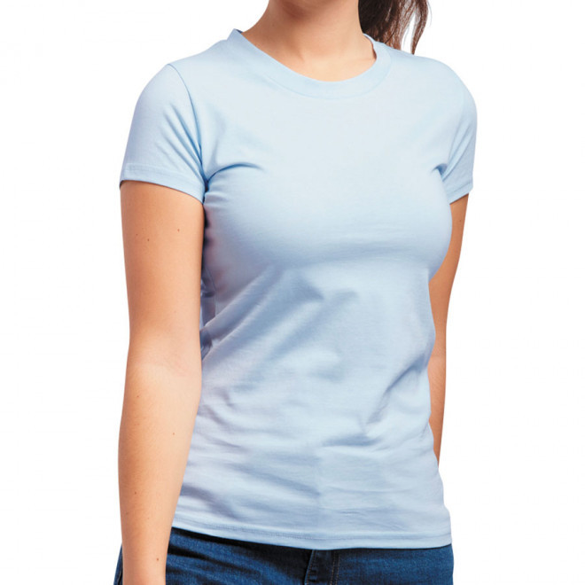 TEE-SHIRT PERSONNALISÉ BIO FEMME 180 GR/M² LES FILOSOPHES® 'DESCARTES' - ciel