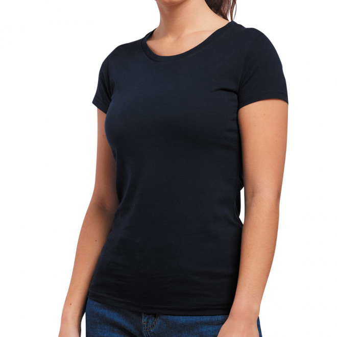 TEE-SHIRT PERSONNALISÉ BIO FEMME 180 GR/M² LES FILOSOPHES® 'DESCARTES' - marine