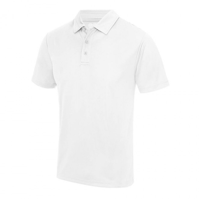 POLO PERSONNALISÉ HOMME RESPIRANT JUST COOL® 'ASTI' - artic white