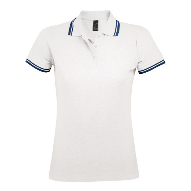 POLO BICOLORE PERSONNALISABLE FEMME 'PASADENA' 200 GR/M² - blanc/marine