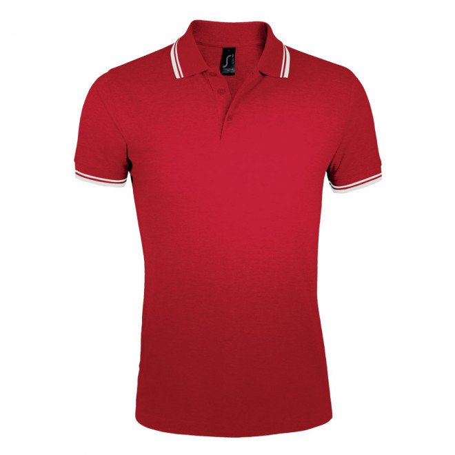 POLO BICOLORE PERSONNALISABLE HOMME 'PASADENA' 200 GR/M² - rouge/blanc
