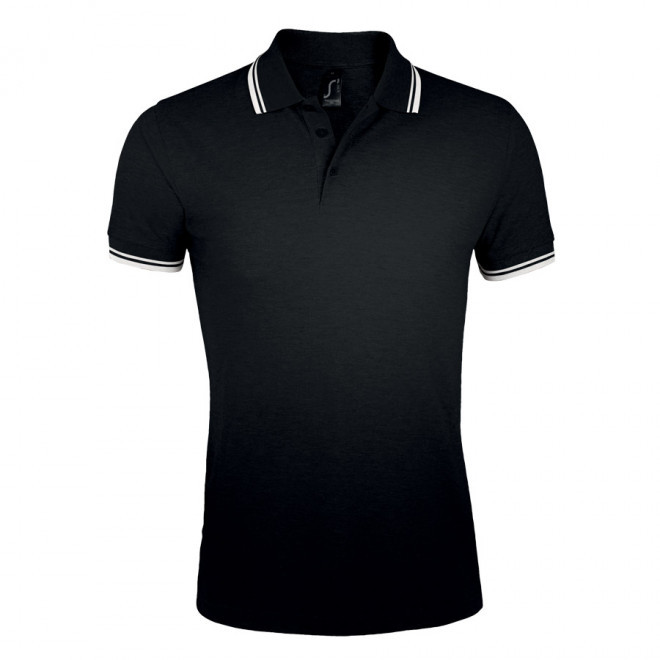 POLO BICOLORE PERSONNALISABLE HOMME 'PASADENA' 200 GR/M² - noir/blanc