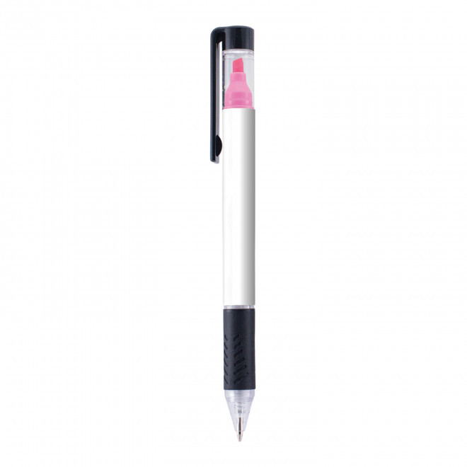 STYLO/SURLIGNEUR PERSONNALISABLE 'BERGUI BLACK' - rose