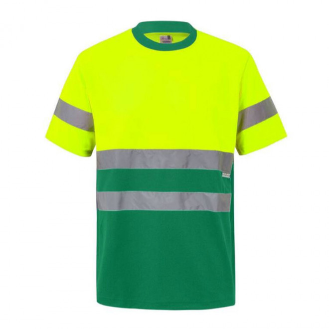 TEE SHIRT PERSONNALISABLE BICOLORE HAUTE VISIBILITÉ VELILLA® 'DISTO' - yellow/green