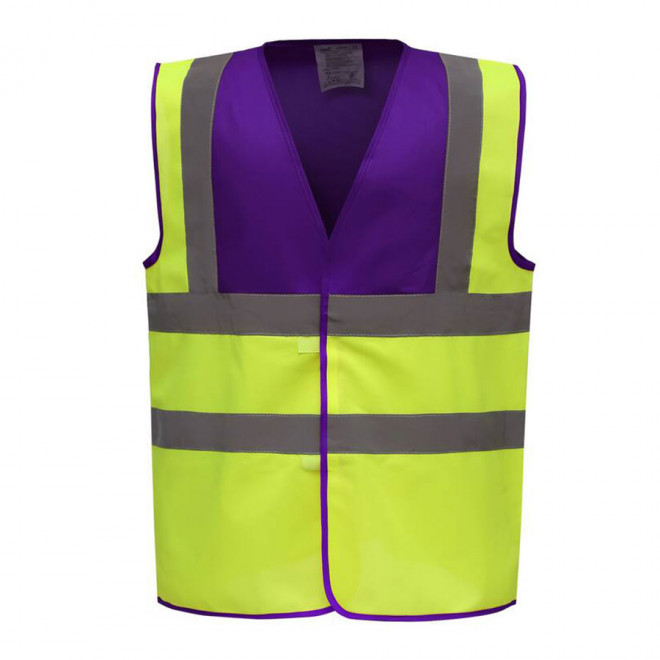 GILET DE SÉCURITÉ PERSONNALISÉ 'SECUR' - purple/yellow
