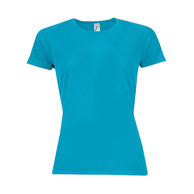 TEE-SHIRT PERSONNALISÉ RESPIRANT FEMME 'SPORTY' 140 GR/M² - aqua