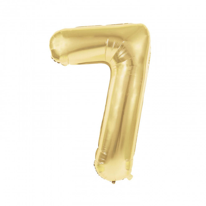 BALLON NUMERO EN MYLAR DORE 'NUMBERZ' - chiffre 7