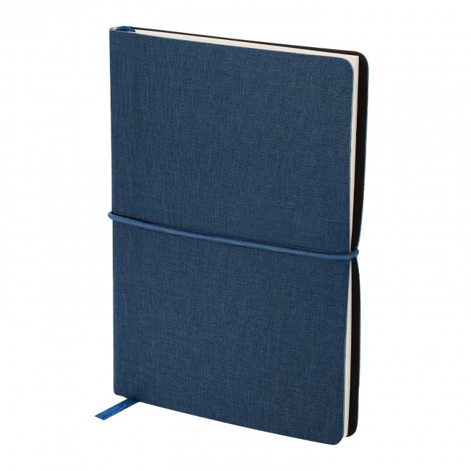 CARNET A5 RPET AVEC MEMOS PERSONNALISABLE 'JULIA' - bleu