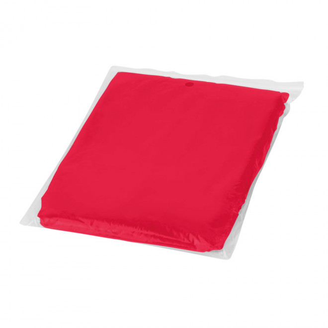 PONCHO PUBLICITAIRE TRANSPARENT 'HIGHLAND' - rouge