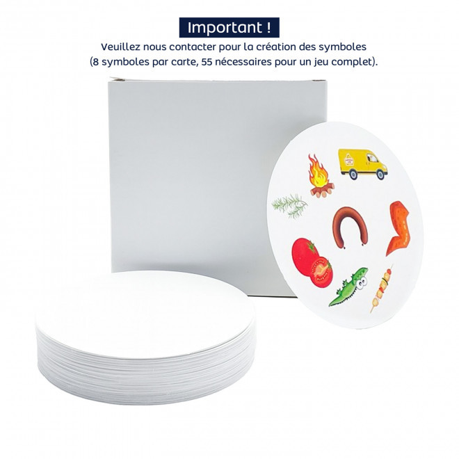 JEU CARTES RONDES PERSONNALISABLE 'DOOWY' - blanc