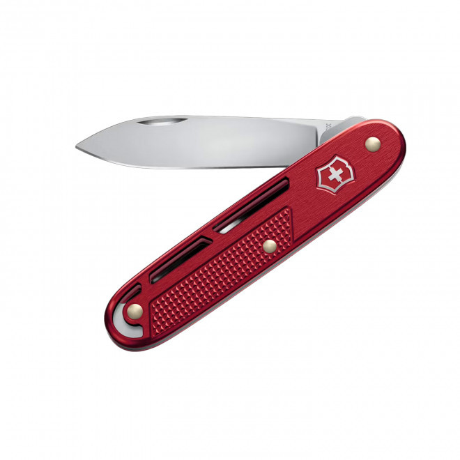 COUTEAU DE POCHE VICTORINOX PERSONNALISABLE 'ONEFOLD ALOX' - rouge