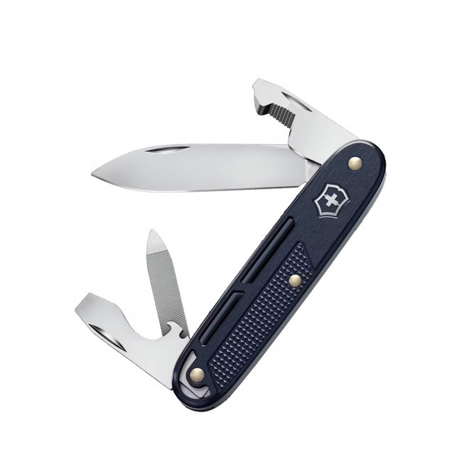 COUTEAU DE POCHE VICTORINOX PERSONNALISE 'SYNERGY ALOX' - bleu