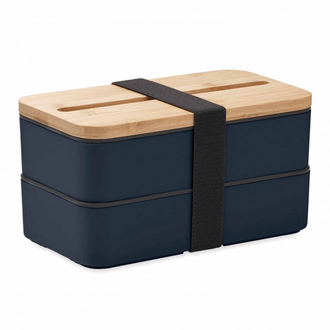 LUNCH BOX PUBLICITAIRE A DEUX NIVEAUX PERSONNALISABLE 'RAVUN' - bleu marine