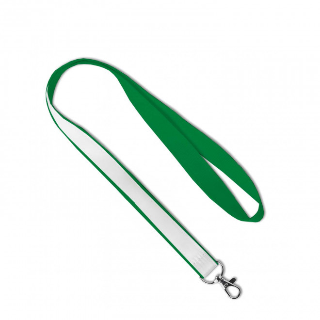LANYARD AVEC SATIN PERSONNALISABLE 'LUNGO SATIN' - vert fonce