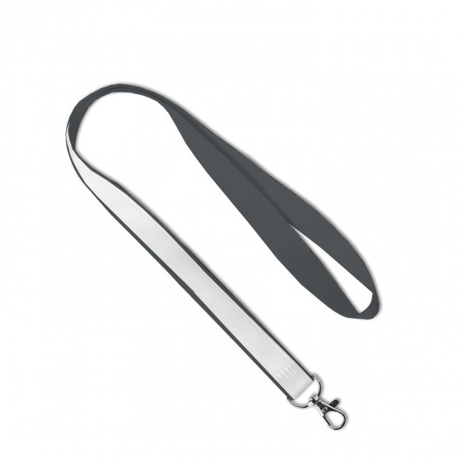 LANYARD AVEC SATIN PERSONNALISABLE 'LUNGO SATIN' - anthracite