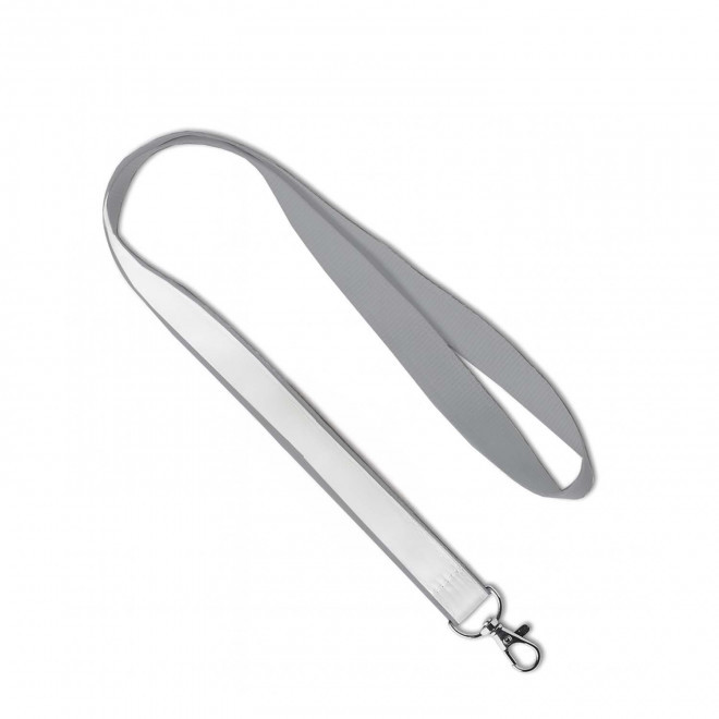 LANYARD AVEC SATIN PERSONNALISABLE 'LUNGO SATIN' - gris