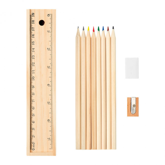 ENSEMBLE PERSONNALISÉ DE 12 CRAYONS 'SUZO' - bois
