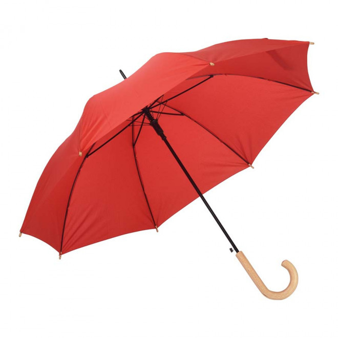PARAPLUIE PUBLICITAIRE MANCHE CANNE 'LUSK' - rouge