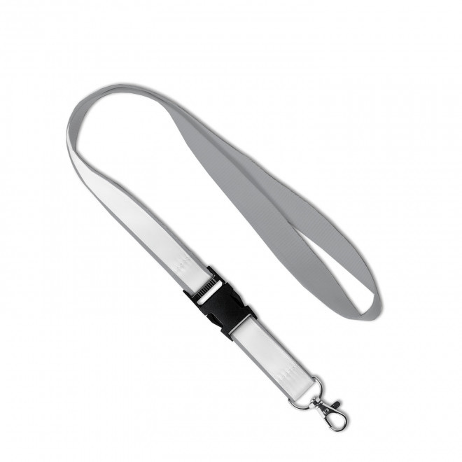 LANYARD AVEC SATIN PERSONNALISABLE 'LUCO SATIN' - gris