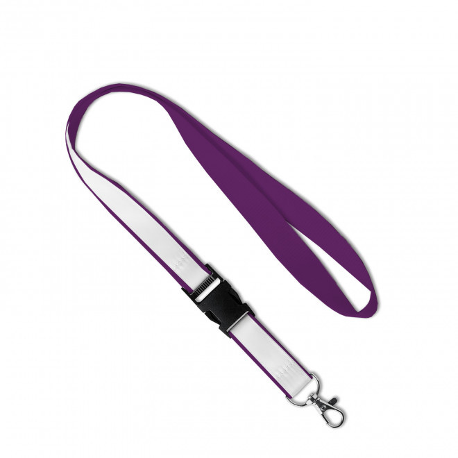 LANYARD AVEC SATIN PERSONNALISABLE 'LUCO SATIN' - violet