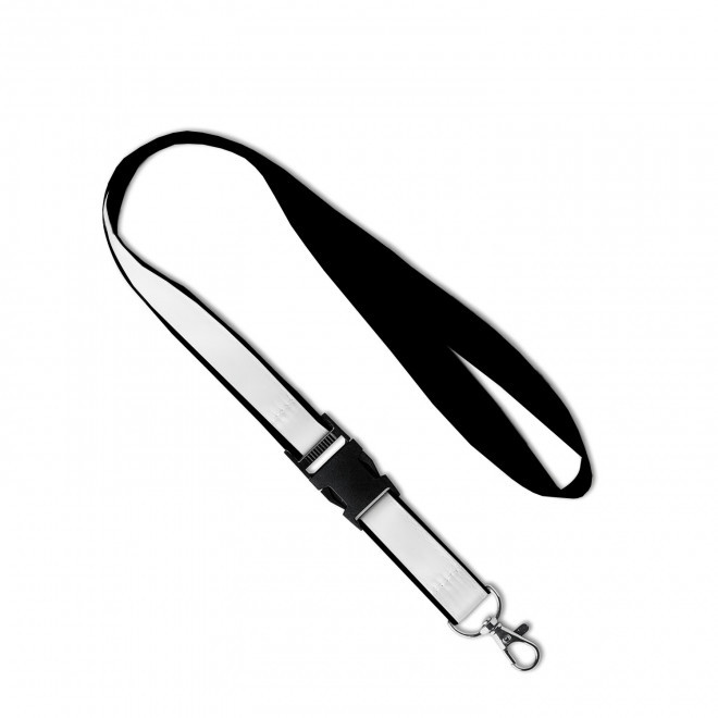 LANYARD AVEC SATIN PERSONNALISABLE 'LUCO SATIN' - noir