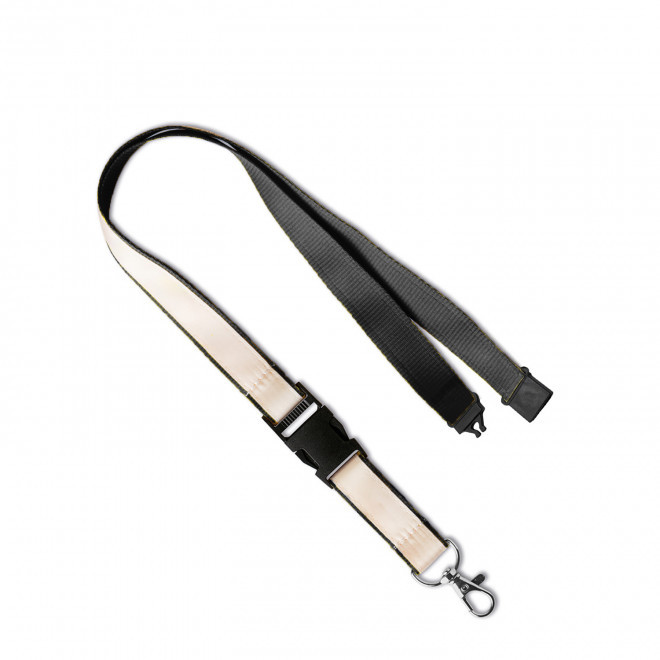 LANYARD AVEC SATIN PERSONNALISABLE 'FORTUNA SATIN' - noir