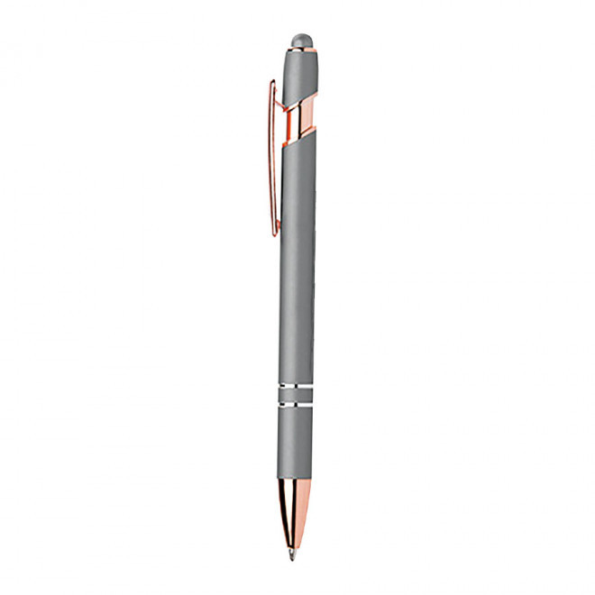 STYLO PERSONNALISABLE BILLE EN METAL 'PRINCY ROSY' - argent