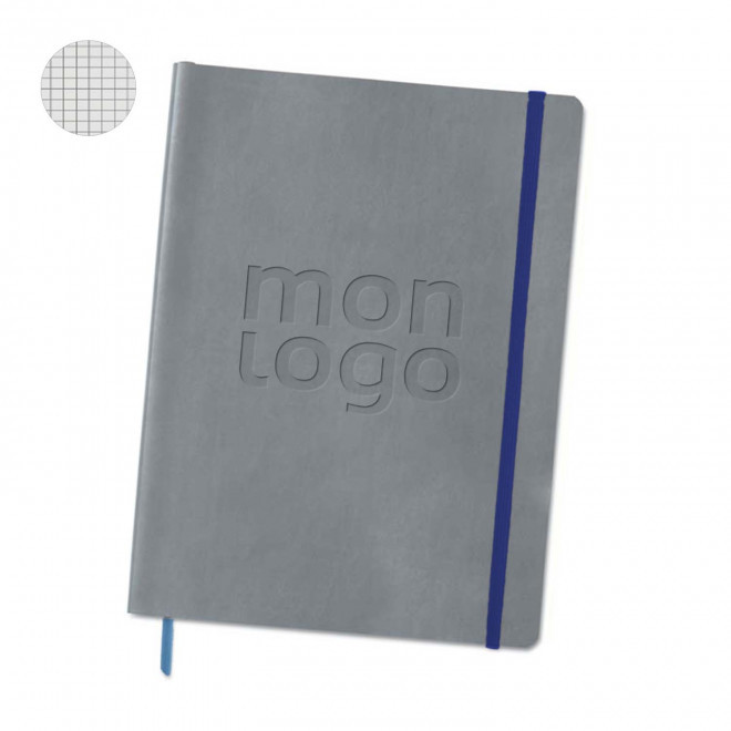 CARNET SUR MESURE PERSONNALISE EN PU A4 'MYNOTE' - quadrillé