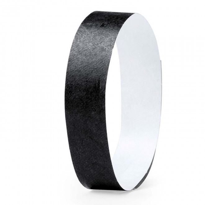 BRACELET  EN PAPIER TYVEK® PERSONNALISABLE 'GUEST 1.9' - noir