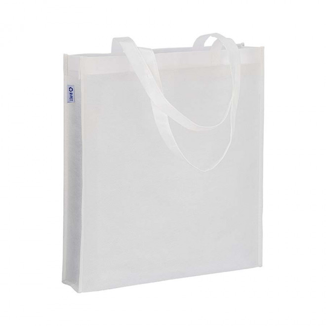 TOTE-BAG PUBLICITAIRE AVEC ANSES LONGUES 'LISBOA RPET' - blanc
