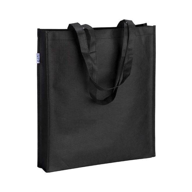 TOTE-BAG PUBLICITAIRE AVEC ANSES LONGUES 'LISBOA RPET' - noir