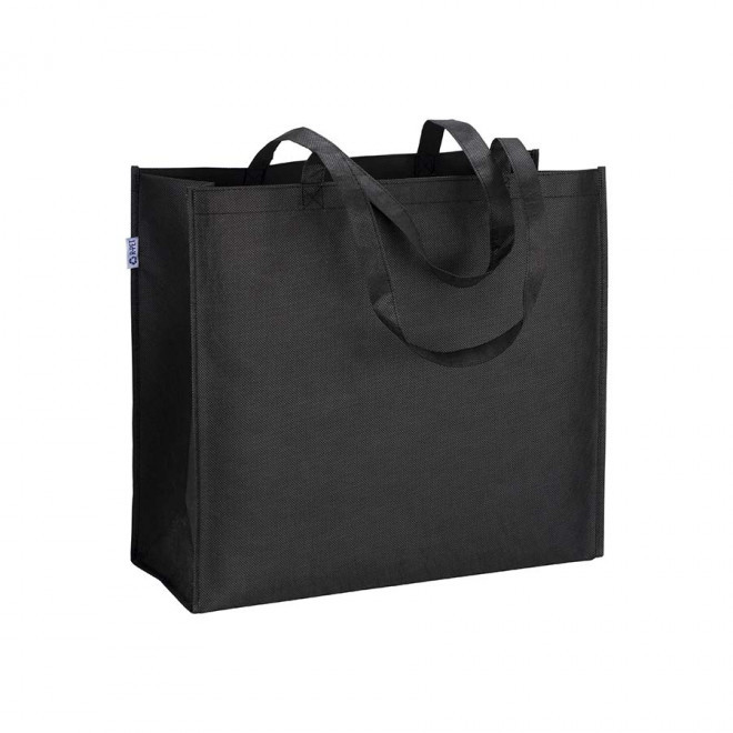 TOTE-BAG PUBLICITAIRE AVEC ANSES LONGUES 'GROSSETO RPET' - noir