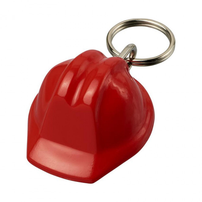 PORTE-CLÉS PERSONNALISÉ EN FORME DE CASQUE DE CHANTIER 'KASKI' - rouge