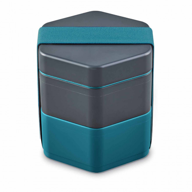 LUNCH BOX PERSONNALISABLE 'MADO' - gris/bleu