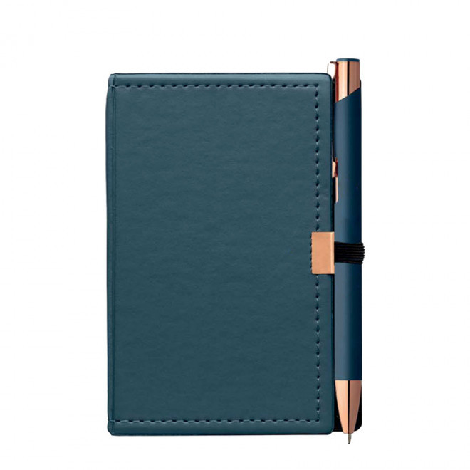 BLOC-NOTES PERSONNALISÉ ET STYLO 'CROSKI' - marine