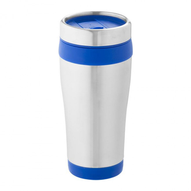 MUG ISOTHERME PUBLICITAIRE 'PYRENEES' - EXPEDITION RAPIDE 4 JOURS - bleu