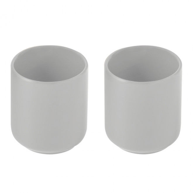 SET 2 TASSES PUBLICITAIRES EN CERAMIQUE 'MIKIES' - gris