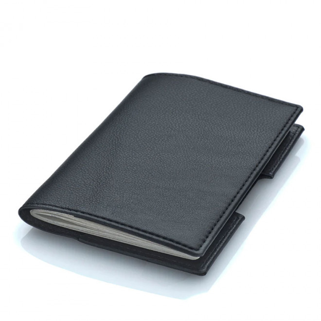 PORTE-PASSEPORT PERSONNALISABLE CUIR RECYCLÉ 'LUBOCK' - noir