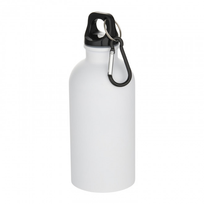 GOURDE EN ACIER RECYCLE 400ML PERSONNALISABLE 'AVEREST' - blanc mat