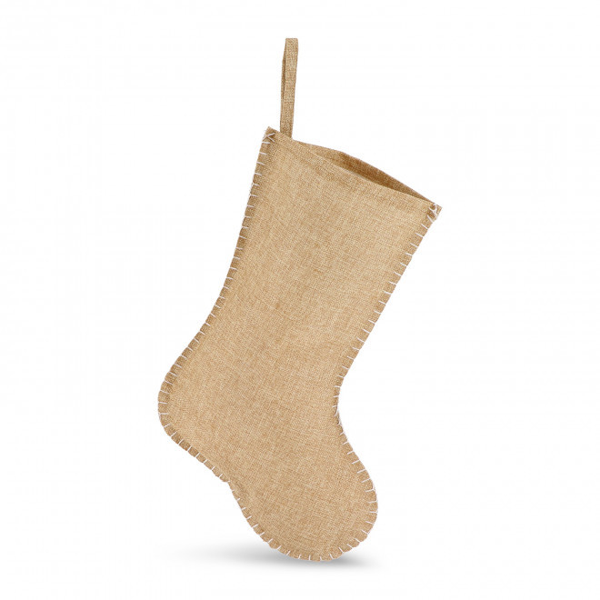 BOTTE DE NOEL PERSONNALISABLE 'NOBO JUTE' - brun clair