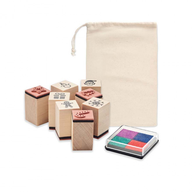 TAMPONS PERSONNALISÉS DE NOËL EN BOIS 'PADDAR' - beige