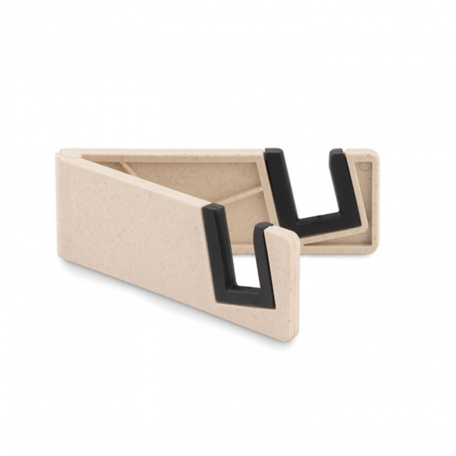 SUPPORT DE TELEPHONE ET TABLETTE PERSONNALISABLE 'PLIKI' - naturel