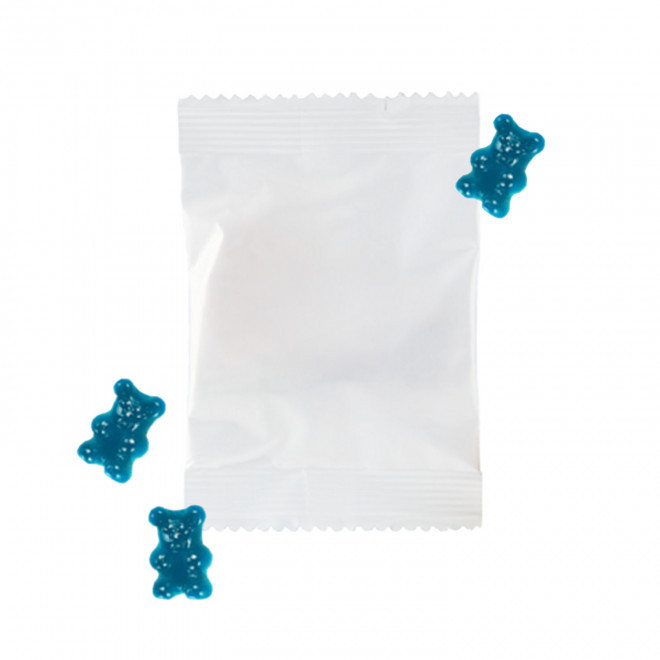 BONBONS GOMME DE FRUIT PERSONNALISEE 'WINNY UNI' - bleu