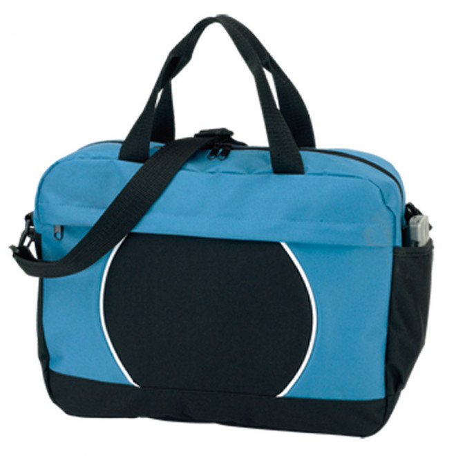 SACOCHE BICOLORE PUBLICITAIRE 'BURLINGTON' - bleu clair